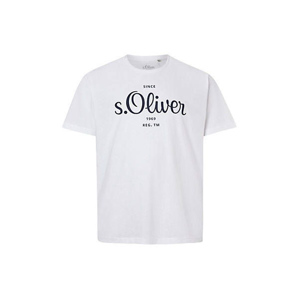 Bekleidung T-Shirts s.Oliver Jerseyshirt mit Label-Print T-Shirts weiß