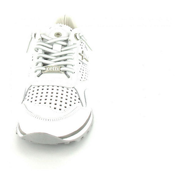 Schuhe Schnürschuhe Cetti Sneaker Sneakers Low weiß