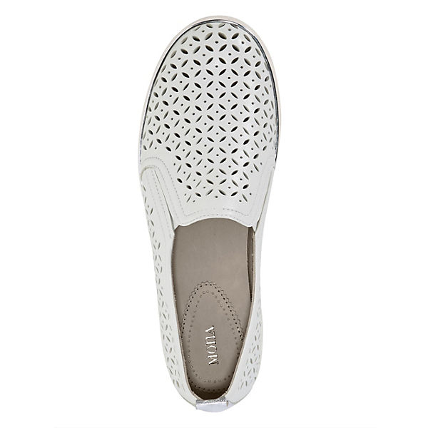 Schuhe Klassische Halbschuhe MONA Slipper mit sommerlichen Durchbrüchen Schuhweite: G weiß