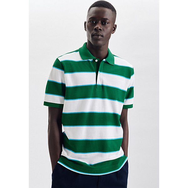 Bekleidung Poloshirts seidensticker Polo-Shirt Kragen Regular Kurzarm Streifen Poloshirts grün Bekleidung Poloshirts seidensticker Polo-Shirt Kragen Regular Kurzarm Streifen Poloshirts grün