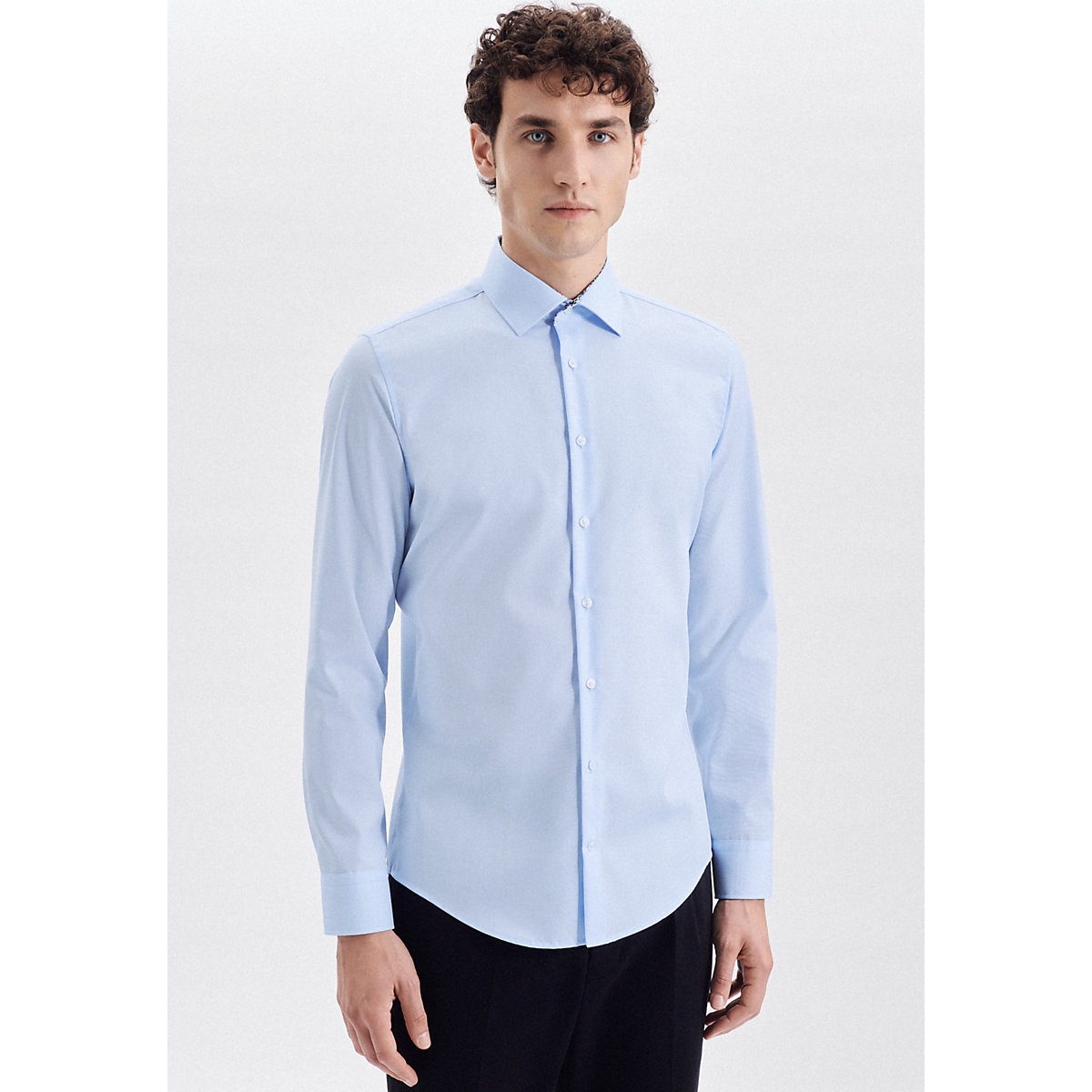 seidensticker Business Hemd Shaped Extra langer Arm Kentkragen Uni Langarmhemden blau
