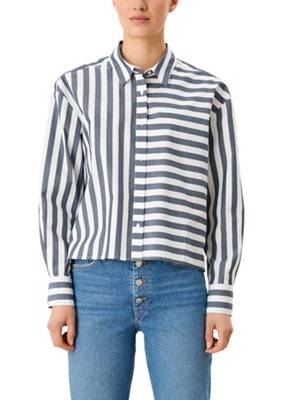 s.Oliver Bluse im Loose-Fit Langarmblusen blau