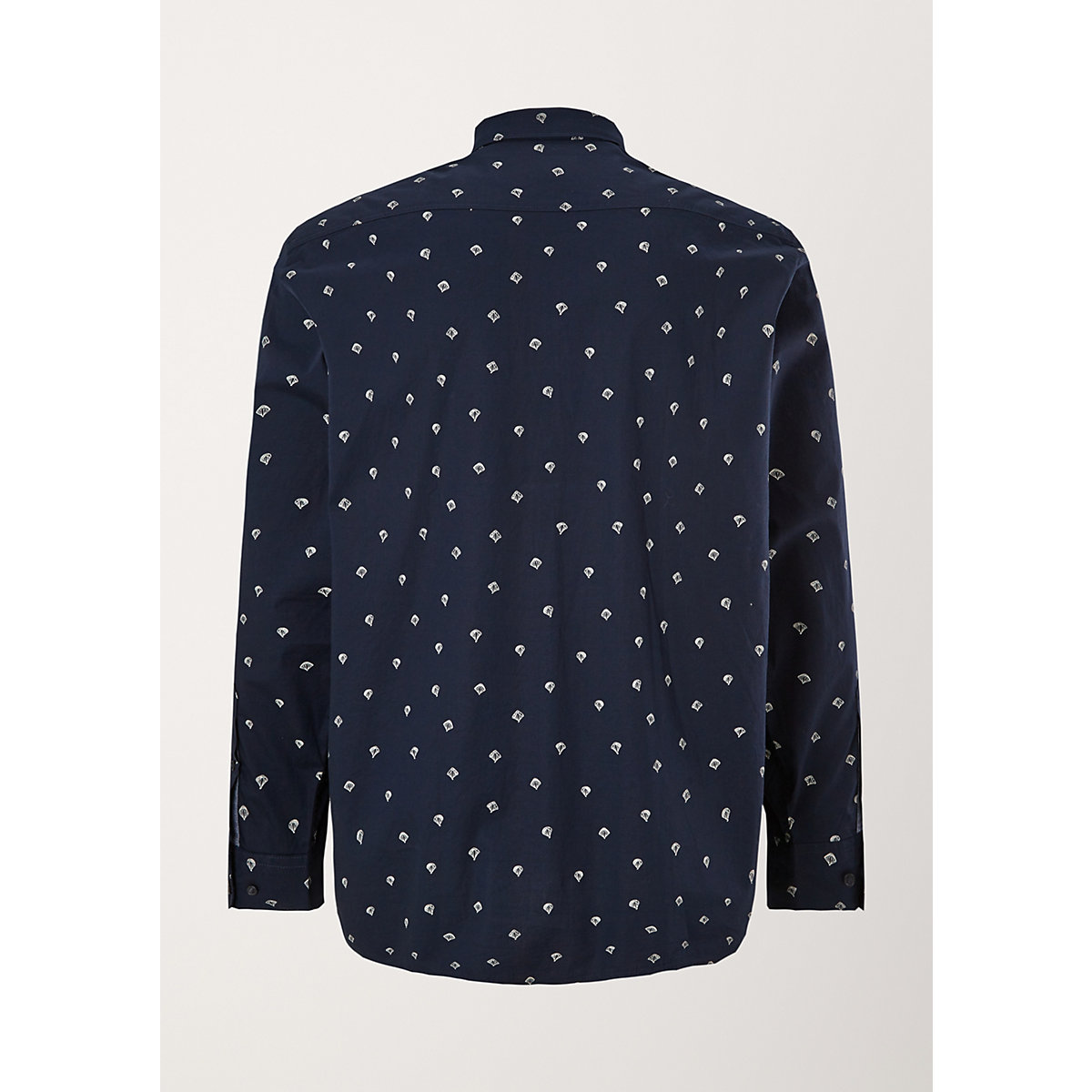 s.Oliver Regular: Hemd mit Minimalprint Langarmhemden blau