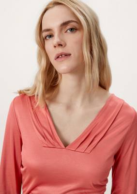 s.Oliver BLACK LABEL Viskoseshirt mit 3/4-Ärmeln T-Shirts mehrfarbig