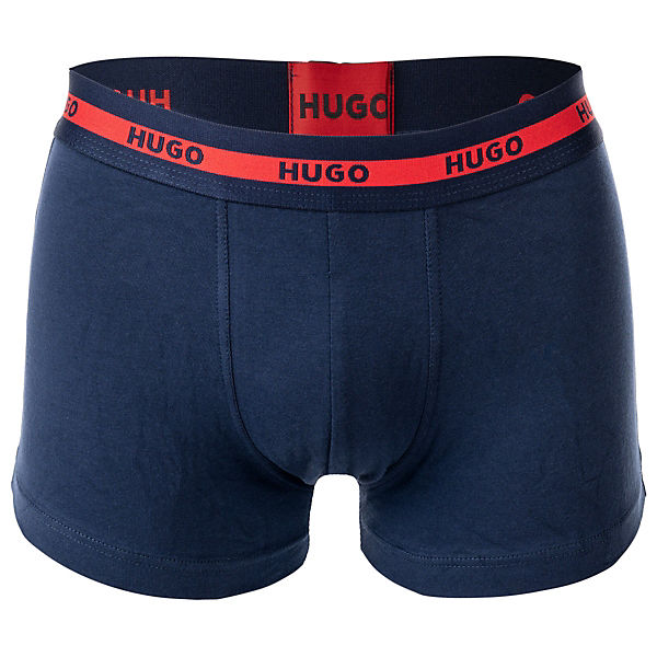 Bekleidung Boxershorts HUGO Herren Boxer Shorts 2er Pack - Trunks Twin Pack Logo Cotton Stretch Boxershorts blau