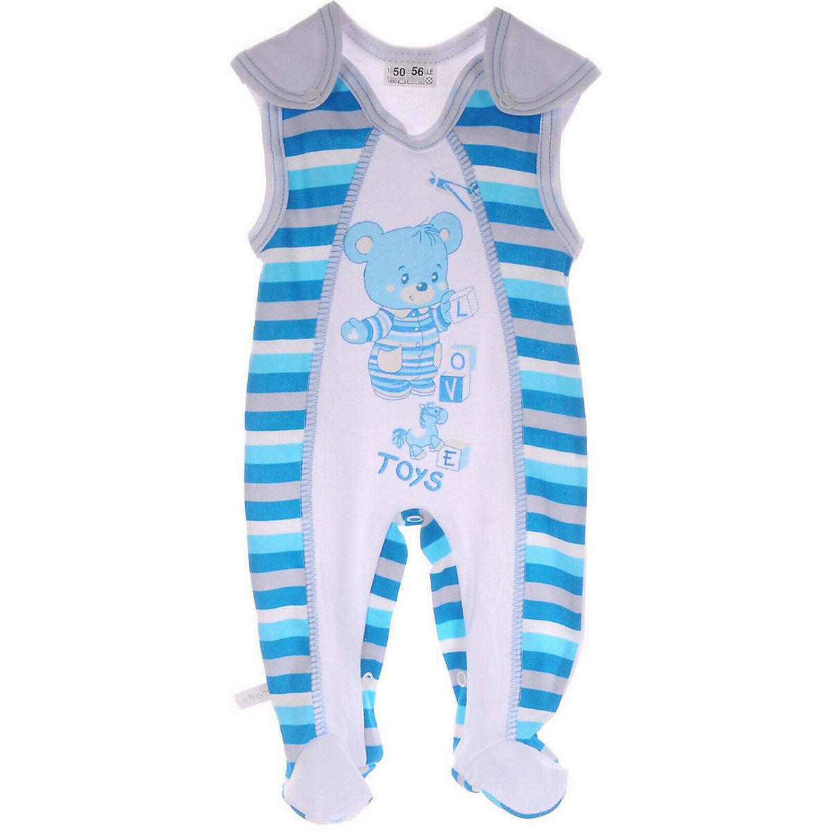La Bortini Baby Strampler ärmellos Strampler für Jungen türkis La Bortini Baby Strampler ärmellos Strampler für Jungen türkis