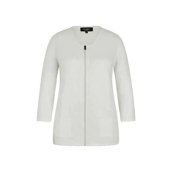Bekleidung Pullover BEXLEYS® woman Strickjacke mit Reißverschluss Pullover weiß