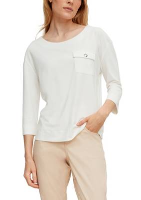 comma Viskoseshirt mit aufgesetzter Brusttasche Tops weiß