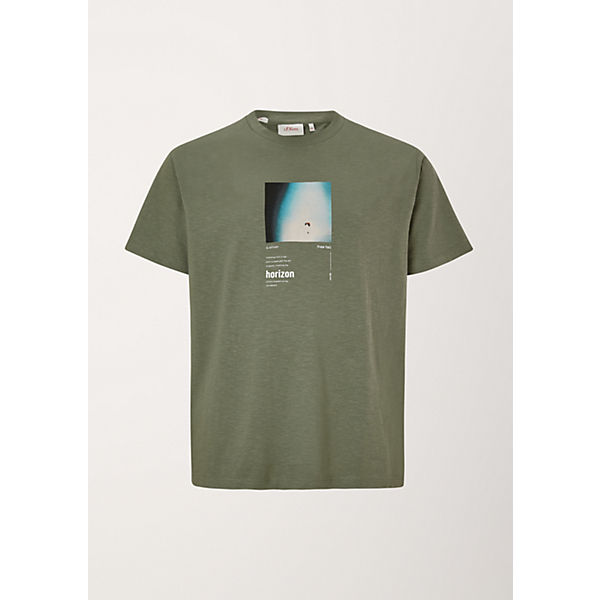 Bekleidung T-Shirts s.Oliver T-Shirt mit Frontprint T-Shirts olive