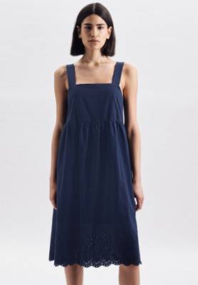 seidensticker Kleid Ohne Arm Stickerei Blusenkleider blau