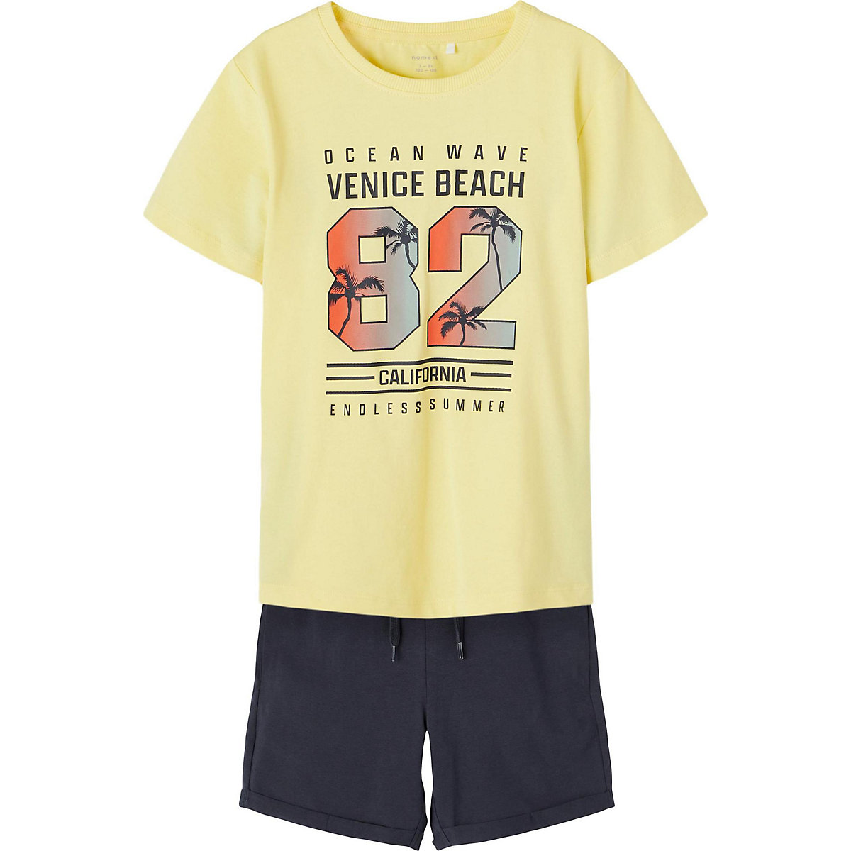 name it Set Shorts + T-Shirt NKMJERL für Jungen gelb