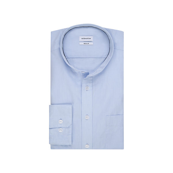 Bekleidung Langarmhemden seidensticker Casual Hemd Regular Langarm Stehkragen Uni Langarmhemden blau Bekleidung Langarmhemden seidensticker Casual Hemd Regular Langarm Stehkragen Uni Langarmhemden blau