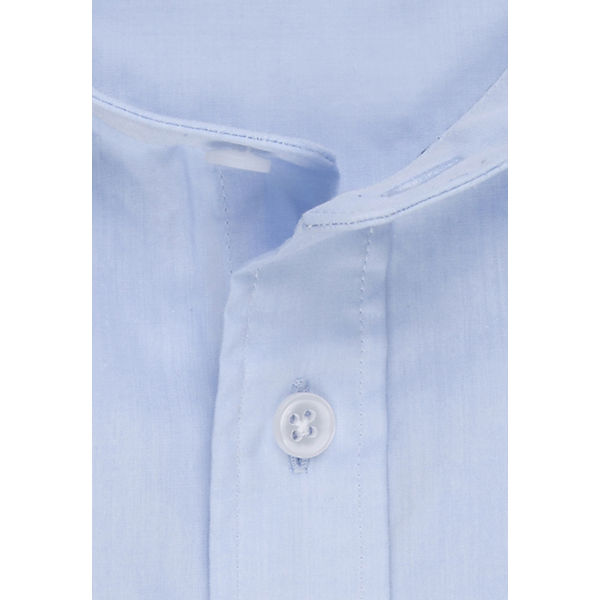 Bekleidung Langarmhemden seidensticker Casual Hemd Regular Langarm Stehkragen Uni Langarmhemden blau