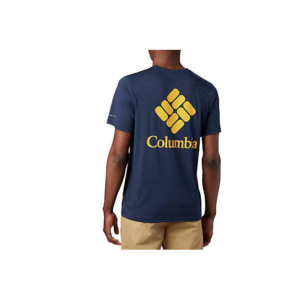 Bekleidung T-Shirts Columbia Maxtrail SS Logo Tee 1883433464 T-Shirts dunkelblau