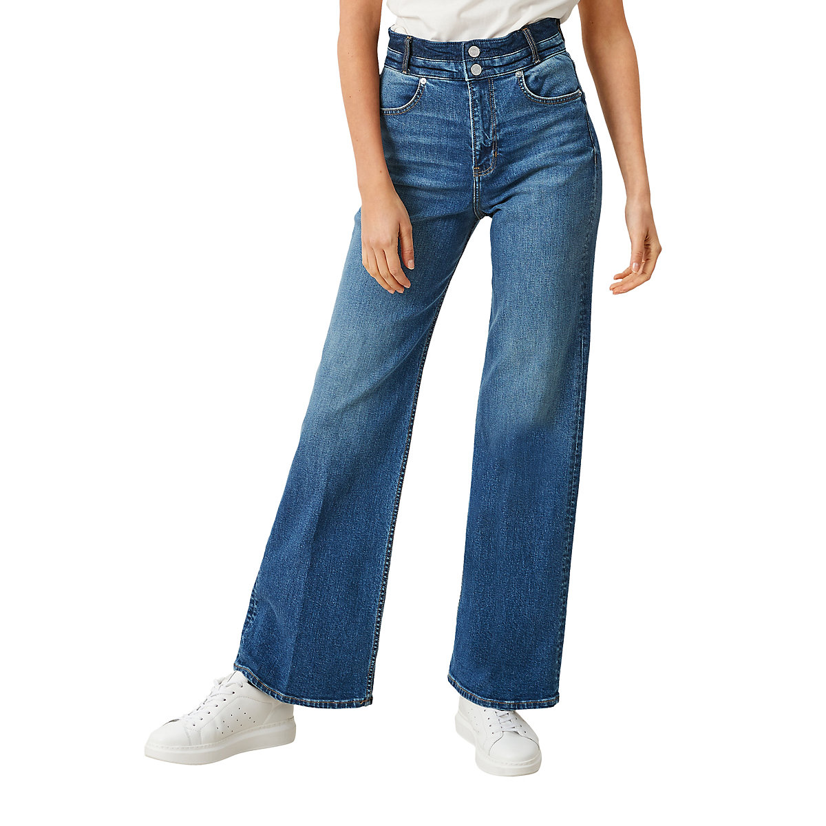 s.Oliver Regular: Wide leg-Jeans mit Bügelfalte Jeanshosen blau