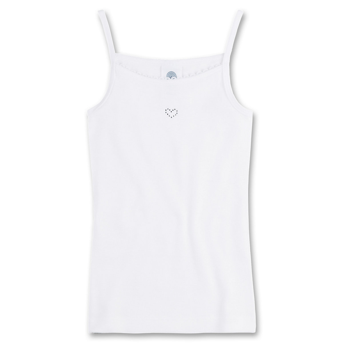 Sanetta Mädchen Unterhemd Basic Shirt mit Herzmotiv Organic Cotton (Bio) Unterhemden für Mädchen weiß