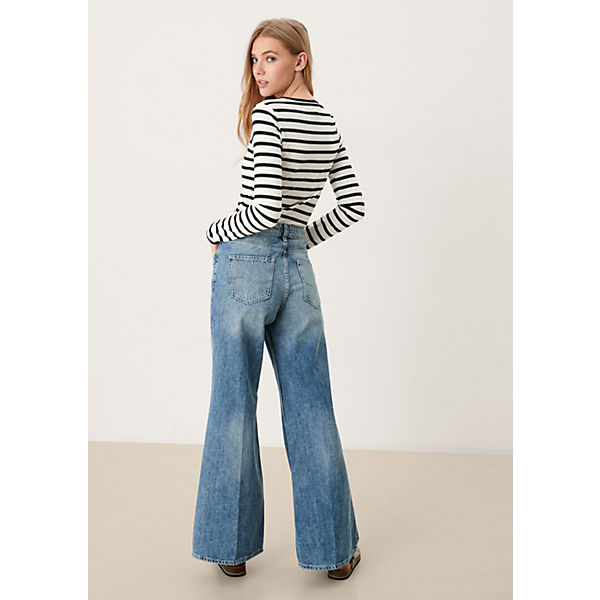 Bekleidung Straight Jeans QS by s.Oliver Slim: Jeans mit weitem Beinverlauf Jeanshosen blau