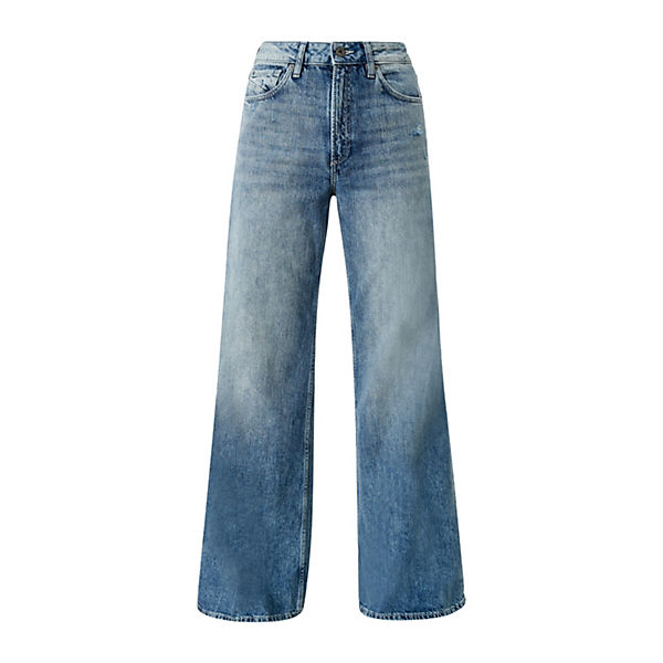 Bekleidung Straight Jeans QS by s.Oliver Slim: Jeans mit weitem Beinverlauf Jeanshosen blau Bekleidung Straight Jeans QS by s.Oliver Slim: Jeans mit weitem Beinverlauf Jeanshosen blau