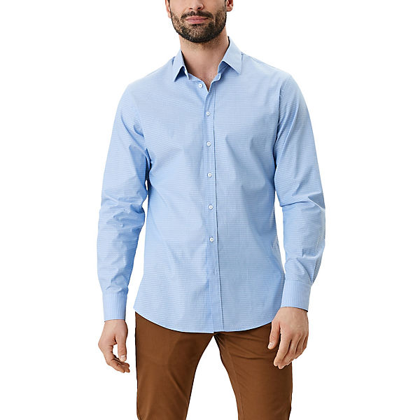 Bekleidung Langarmhemden s.Oliver Langarmhemd aus Chambray Langarmhemden blau