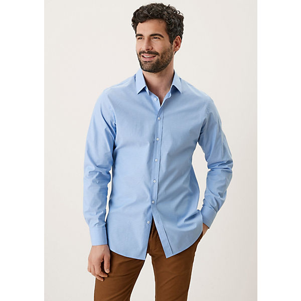 Bekleidung Langarmhemden s.Oliver Langarmhemd aus Chambray Langarmhemden blau