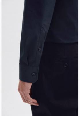 seidensticker Business Hemd Shaped Langarmhemden Uni Kentkragen Arm Extra langer blau