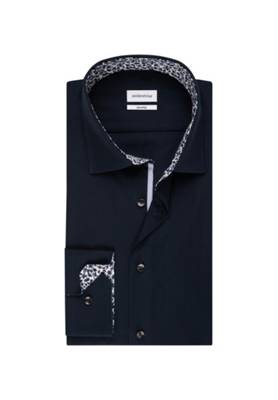 Business Arm seidensticker Extra blau langer Shaped Hemd Kentkragen Langarmhemden Uni