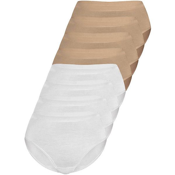 Bekleidung Slips, Panties & Strings sassa 8er Sparpack Slip Midi LOVELY SKIN Slips beige/weiß