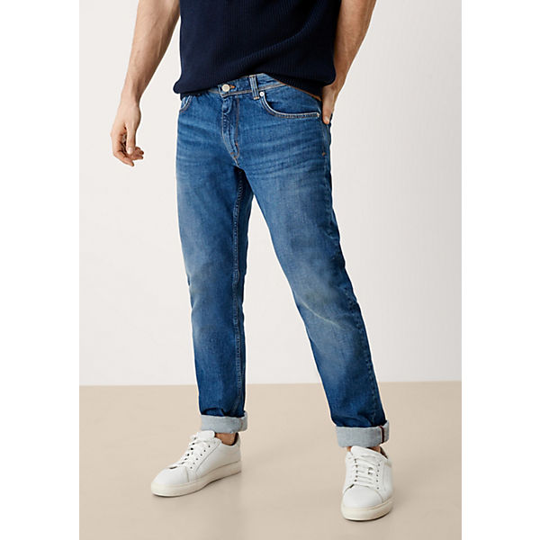 Bekleidung Straight Jeans s.Oliver Slim: Straight leg-Jeans Jeanshosen blau