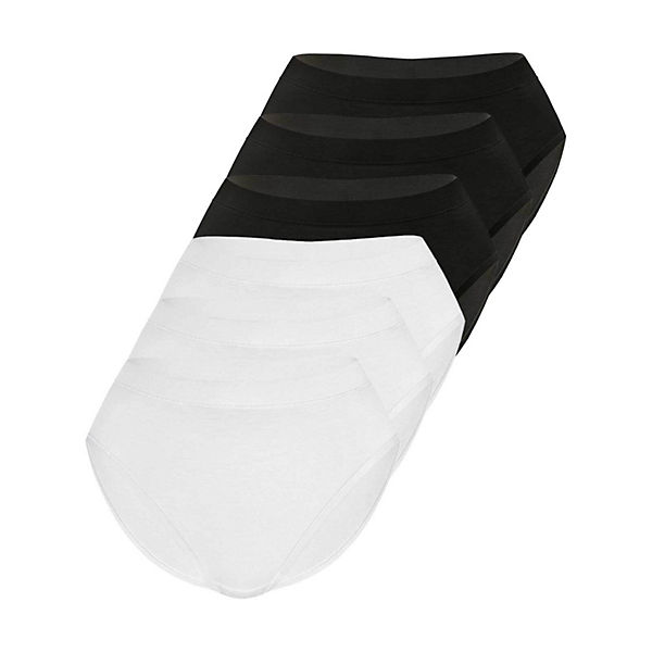 Bekleidung Slips, Panties & Strings sassa 6er Sparpack Slip Mini LOVELY SKIN Slips schwarz/weiß