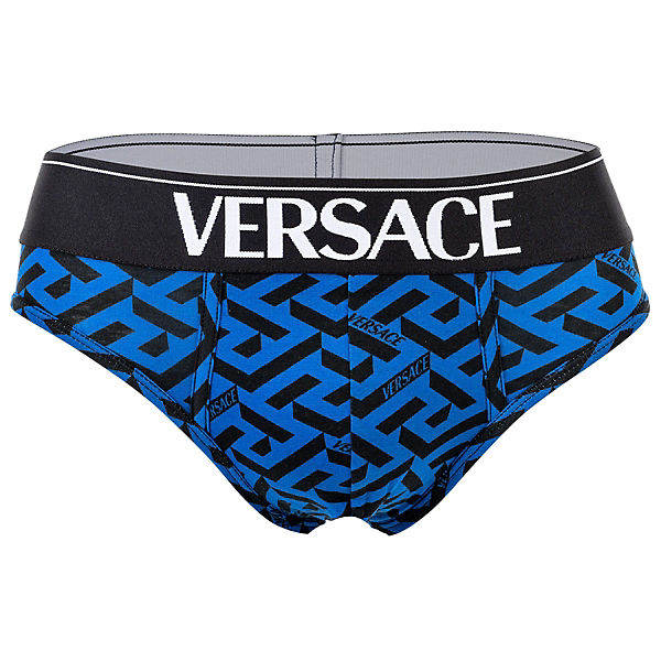Bekleidung Slips, Panties & Strings Versace Jeans Versace VERSACE Herren Slip - Monogram Print Stretch Cotton Logo-Bund Slips bl