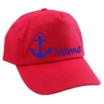 elefantasie Cap mit Name bedruckt aus Baumwolle personalisiert rot