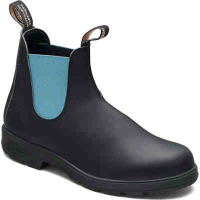 2207 Black Leather With Teal Elastic (500 Series) Chelsea Boots
