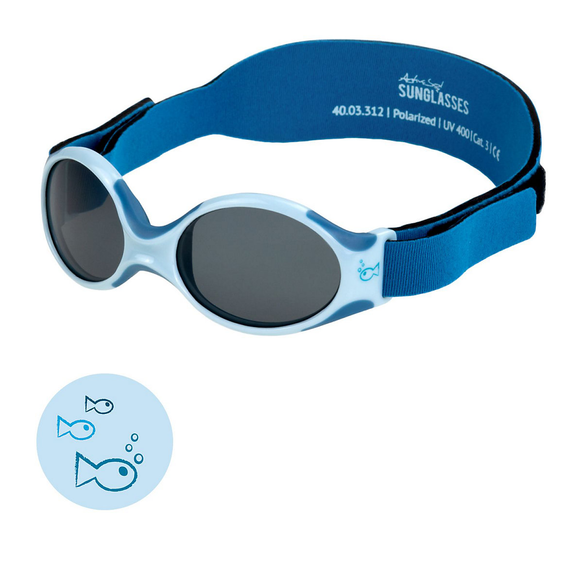 ActiveSol Baby Sonnenbrille Explorer mit Band Sonnenbrillen für Kinder blau