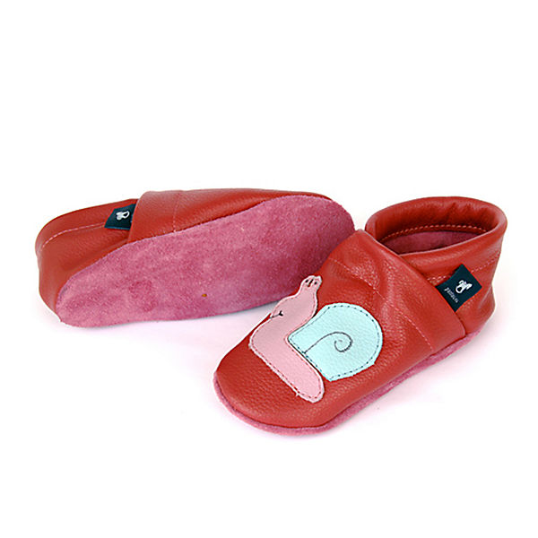 Schuhe Geschlossene Hausschuhe Pantau® Lederpuschen / Hausschuhe / Slipper mit Schnecke Hausschuhe pink