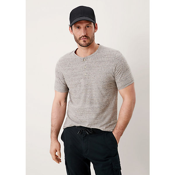 Bekleidung T-Shirts s.Oliver T-Shirt mit Henley-Kragen T-Shirts braun Bekleidung T-Shirts s.Oliver T-Shirt mit Henley-Kragen T-Shirts braun