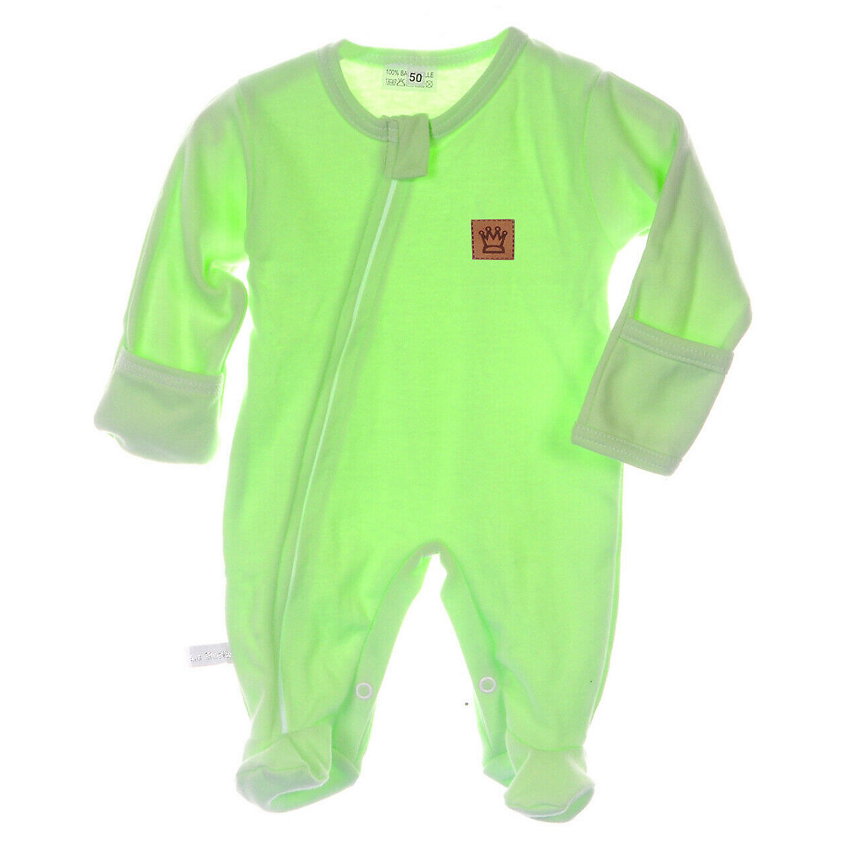 La Bortini Baby Strampler Overall mit Reißverschluss und Kratzschutz Strampler für Jungen grün