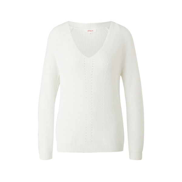 Bekleidung Pullover s.Oliver Pullover mit Ajourdetail Pullover creme Bekleidung Pullover s.Oliver Pullover mit Ajourdetail Pullover creme