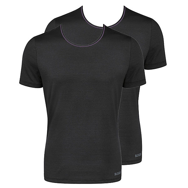 Bekleidung Unterhemden sloggi T-Shirt 2er Pack Ever Cool Unterhemden schwarz