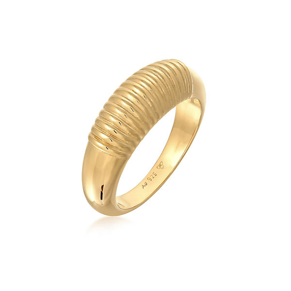 Elli Premium Ring Bandring Chunky Riffel Design 925 Ring Ringe