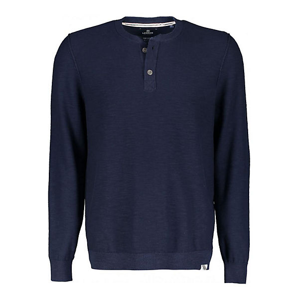 Bekleidung Pullover LERROS Pullover Herren STRICK 1/1 ARM Pullover blau