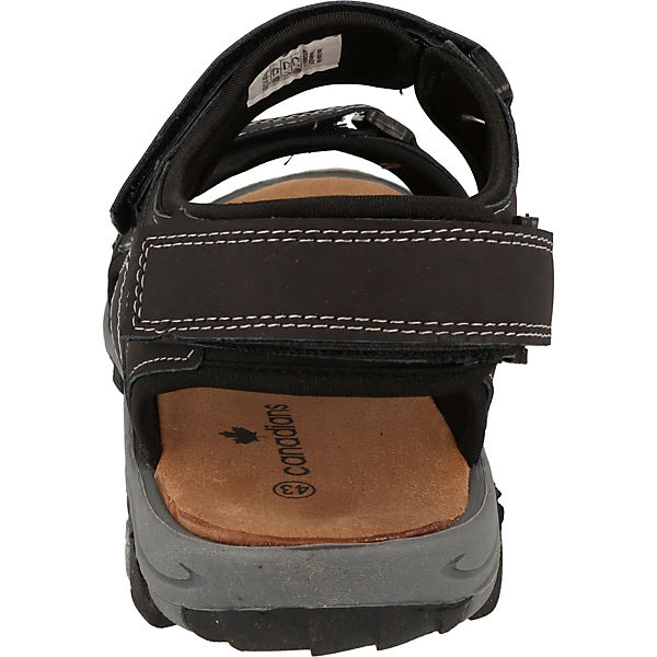 Schuhe Klassische Sandalen CANADIANS Canadian Herren Schuhe Outdoor Sandalen 181-002 3-Fach Klettverschluss Schwarz Klassische S