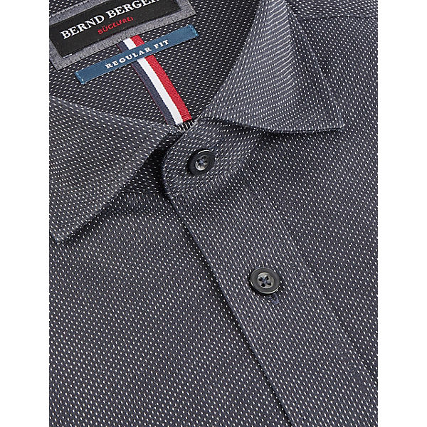Bekleidung Langarmhemden BERND BERGER Dresshemd Minimalstruktur Bügelfrei REGULAR FIT Langarmhemden blau