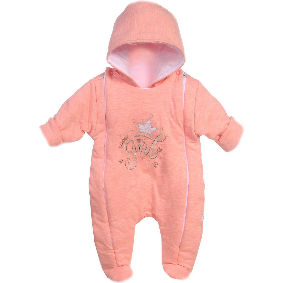 La Bortini Baby Overall Wagenanzug mit Kapuze Outdoor-Overalls für Mädchen rosa
