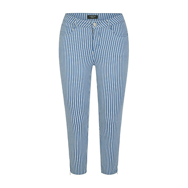 Bekleidung Boyfriend Jeans BEXLEYS® woman Stretchdenim mit Streifenmuster 7/8 Länge Jeanshosen blau/weiß