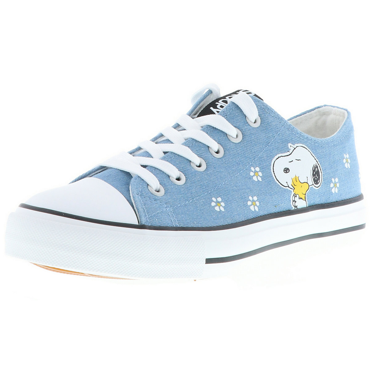 Leomil PEANUTS Snoopy Damen Mädchen Kinder Casual Sneaker Low-Cut Canvas blau blau