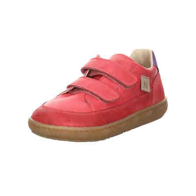 Mädchen Sneaker Schuhe Nimby Barefoot Klettschuh Kinderschuhe Lederkombination uni Halbschuhe