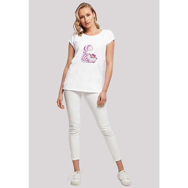 Bekleidung T-Shirts F4NT4STIC Disney Alice im Wunderland Cheshire Cat T-Shirts weiß
