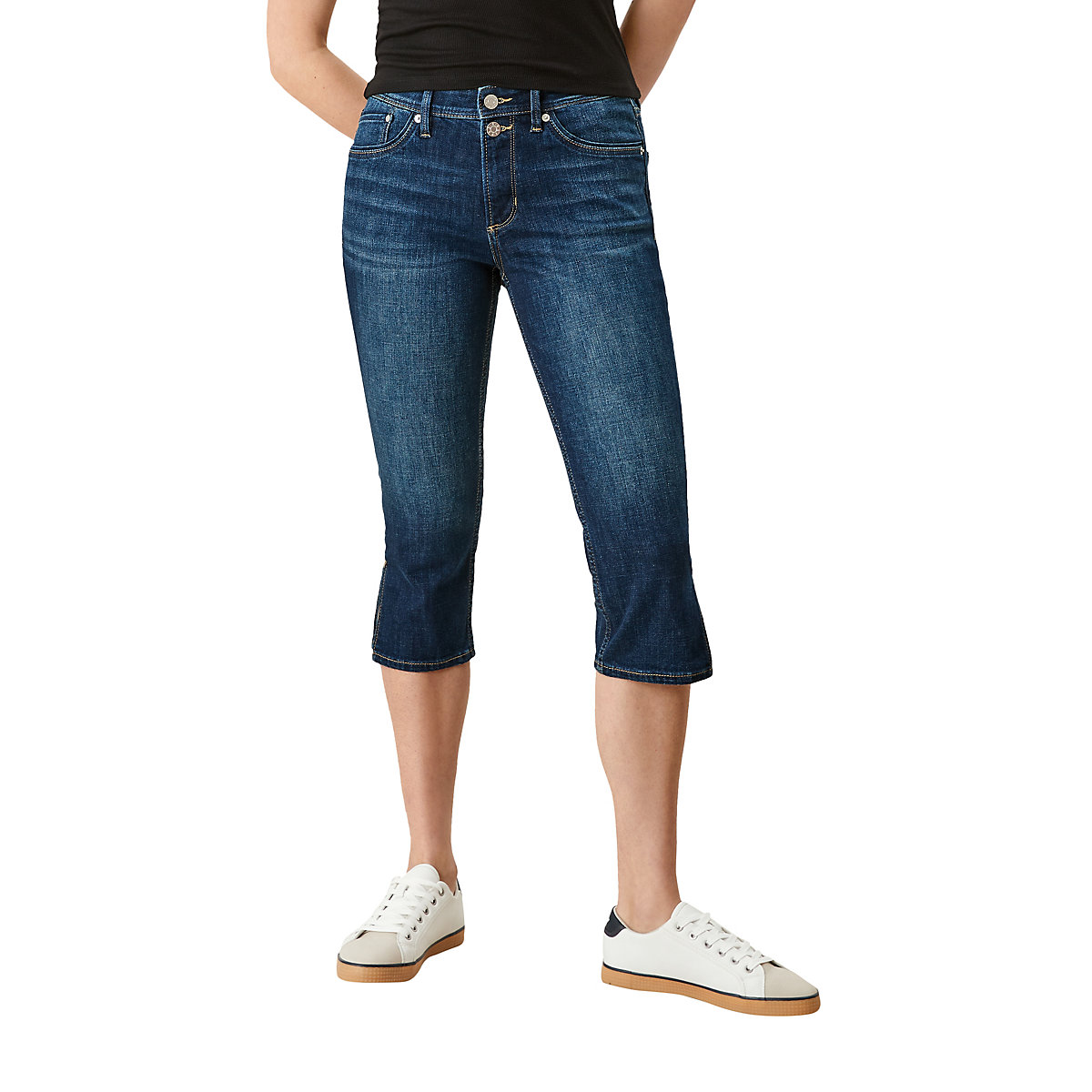 s.Oliver Regular: Capri-Jeans Stoffhosen blau