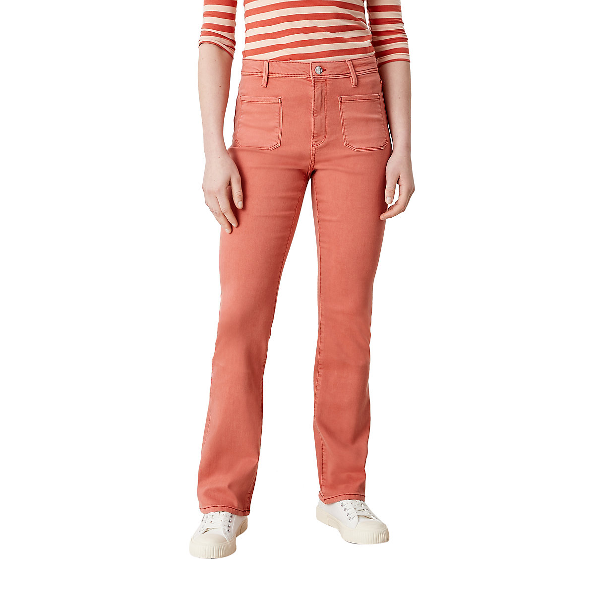 s.Oliver Slim: Jeans mit Bootcut leg Jeanshosen orange