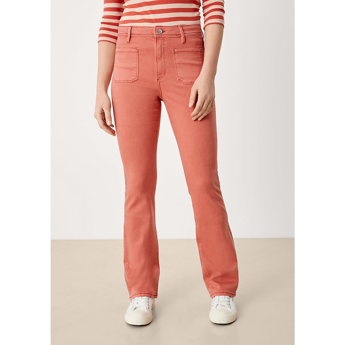 s.Oliver Slim: Jeans mit Bootcut leg Jeanshosen orange OY8180